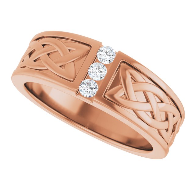 14K Rose 1/5 CTW Natural Diamond Celtic-Inspired Ring